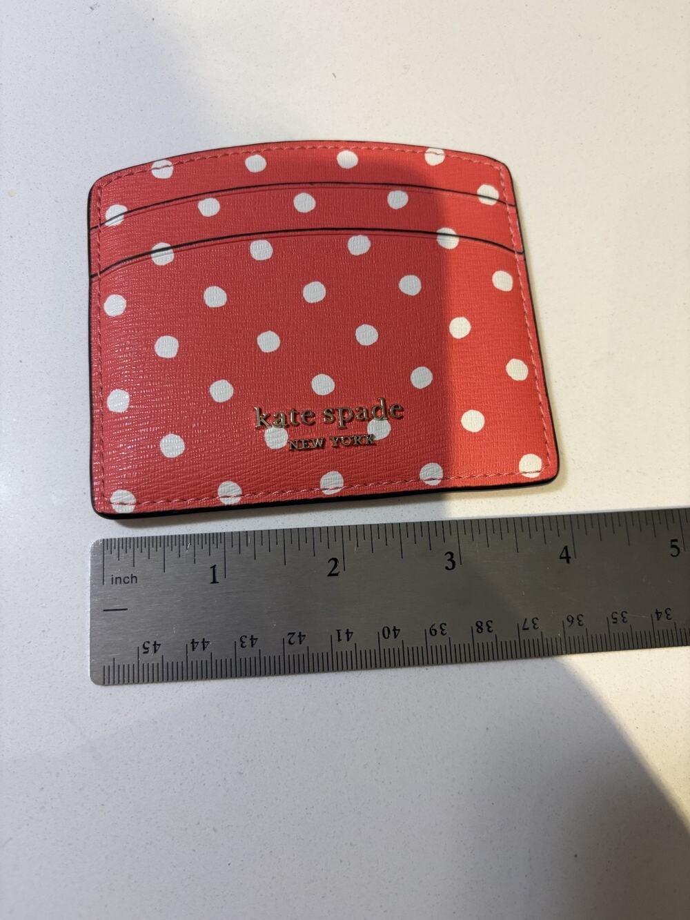 Kate Spade New York Pink and White Polka Dot Card Holder